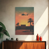 Helicopter, Chopper, Aviation Art, Helicopter Gifts, Canvas Print, Wall Hanging, Portrait Art, Dorm Room Art, Teen Boy Wall Art, Client Gift