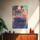 Red Sports Car, Classic Car Wall Art, Canvas Print, Wall Hanging, Portrait Art, Car Lover Gift, Above Bed Decor, Dorm Room Art, Office Decor