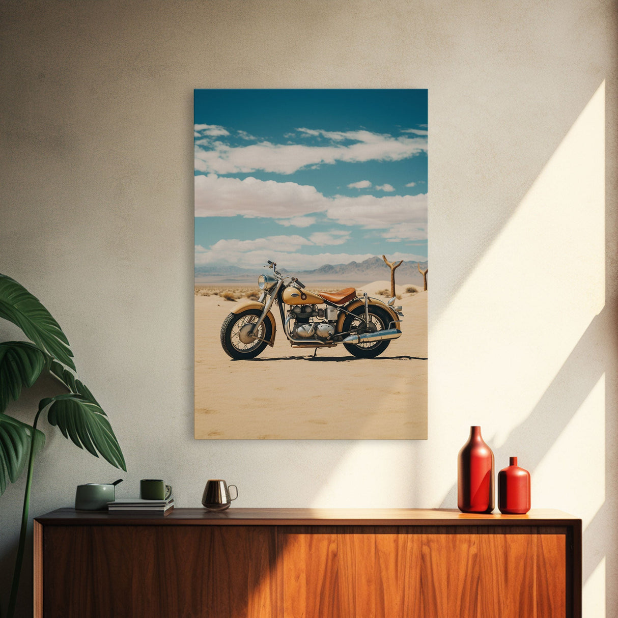 Motorcycle Wall Art, Man Cave Wall Art, Canvas Print, Wall Hanging, Portrait Art, Gift For Friend, Tiny House Decor, Home Decor Prints