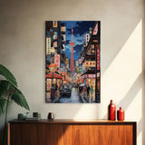 Japanese Wall Art, Asian Wall Art, City Wall Art, Canvas Print, Wall Hanging, Portrait Art, Friendship Gift, Dining Room Decor, Travel Print