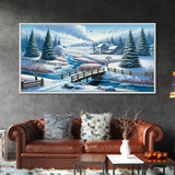 Scenic Winter Wonderland Framed Canvas Print | Winter Decor | Winter Centerpiece Above Mantle Or Sofa | Christmas Decor
