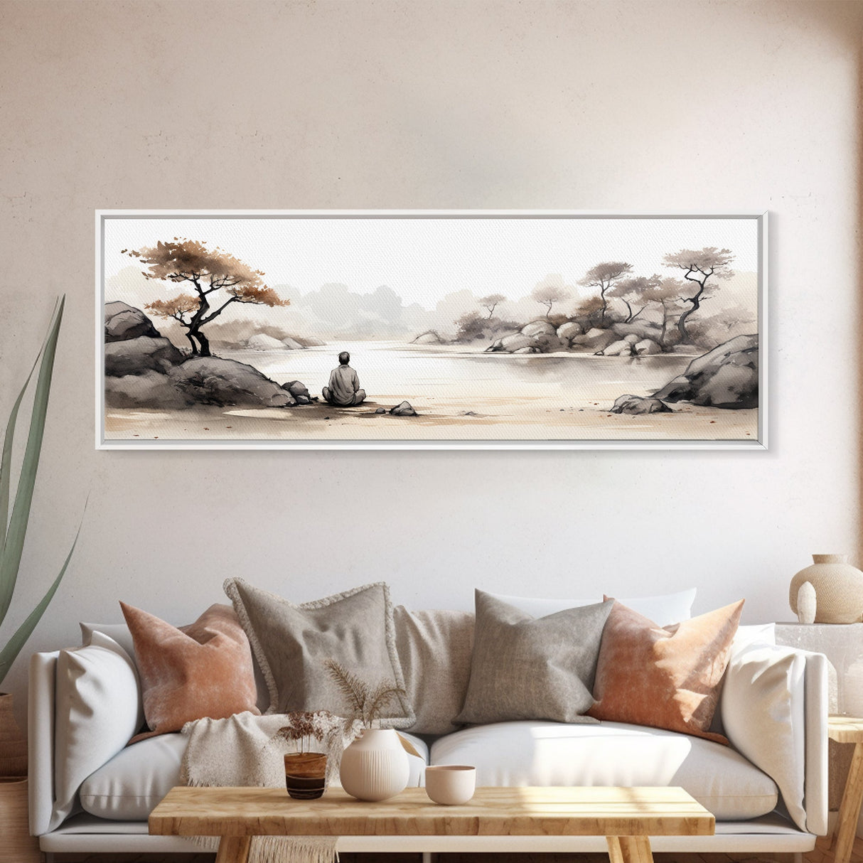 Yoga Studio Wall Decor, Framed Canvas Print, Christmas Gift, Spiritual Boho Decor, Zen Wall Decor, Meditation Art