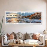 It Is Well With My Soul Beach & Coastal Canvas Wall Art, Christian Wall Art, Coastal Beach Painting, Farmhouse Beach Coastal Wall Art