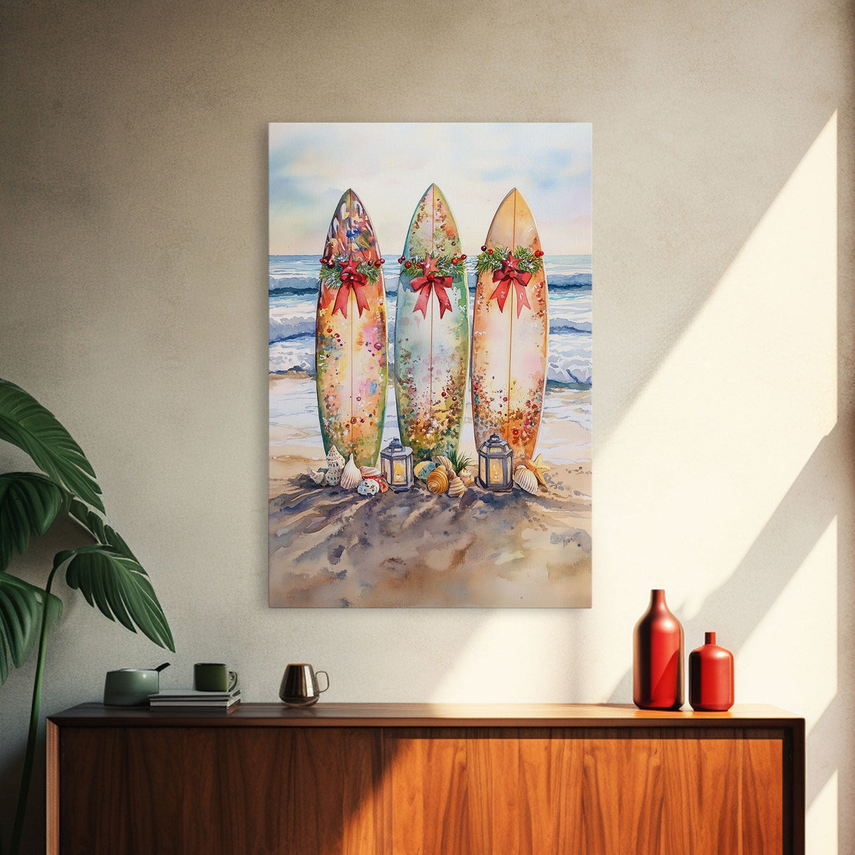 Sailboats With Autumn Reflections Framed Canvas Print Fall Nautical Wall Art Coastal Decor Best Gift Idea Seasonal Holiday Wall Art