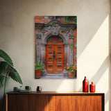 Change23. Mexican Wall Art, Framed Canvas Print, Old Town Mexico Architecture Wall Art, Framed Art