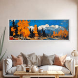 Fall In The Mountains - Vintage Landscape Painting Print - Fall Wall Art - Autumn Centerpiece - Beautiful Fall Wall Art - Canvas Art Print