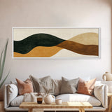 Earth Tones Abstract Painting Print, Eclectic Boho Style Wall Art, Oversized Panoramic Print, Above Sofa Abstract Painting