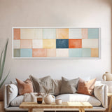 Modern Abstract Framed Canvas | Minimalist Mid Century Modern Wall Art | Large Horizontal Ultra Wide Framed Canvas | MCM Art