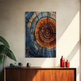 Rustic Home Decor Tree Ring Print, Wood Frame Art, Canvas Print, Abstract Minimalist Modern Farmhouse Wall Art, Living Room Decor