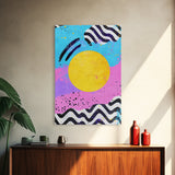Pink and Turquoise Sunset, Preppy Wall Art, Framed Canvas Print, Feminine Dorm Room Preppy Wall Art, Apartment Decor