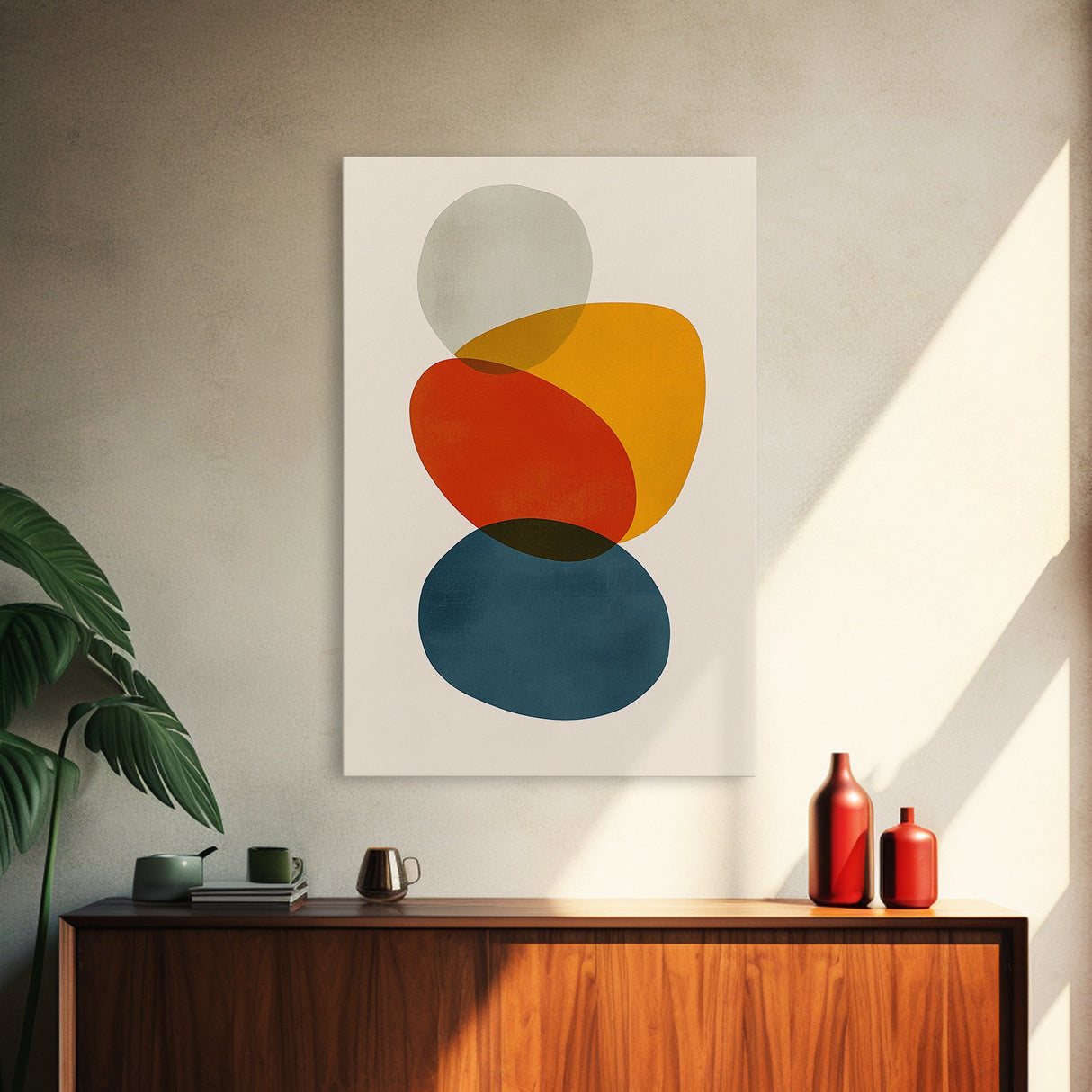 White Background Large Abstract Canvas Wall Art Framed Canvas Print Modern Abstract Painting Print Boho and Minimalist Office Art
