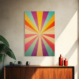Sea Green, Rouge,Yellow Orange and Sea Green Abstract Art, Framed Canvas Print, Mid-Century Modern Wall Art, Boho Minimalist