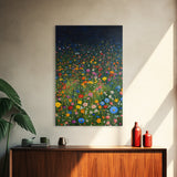 Field Of Flowers, Flowers Print, Nursery Wall Decor, Floral Decor, Floral Home Decor, Framed Canvas Print, Wild Flowers Oil Painting