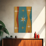 Star Burst - Atomic Age Art - Framed Canvas Print