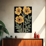 Abstract Floral Botanical Framed Canvas Wall Art, Abstract Botanical Print Minimalist Modern Art Boho Wall Decor Living Room Wall Art