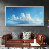 The Salt Flats, Framed Canvas Print, Panoramic Oil Painting Print, Beautiful Home Decor, Living Room Wall Art