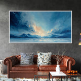 The Arctic - Framed Canvas Print - Wood Framed Wall Art - Landscape Oil Painting - Minimalist Landscape Wall Art