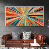 Mid-Century Modern Wall Art - Retro Geometric Wall Art Framed Canvas Print - Modern Abstract Painting Print - Bold and Bright Colors