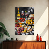 Retro Kitchen Wall Art Framed Canvas Print, Kitchen Painting, Dining Room Decor, Wedding Gift Idea, Rustic Farmhouse Home Decor