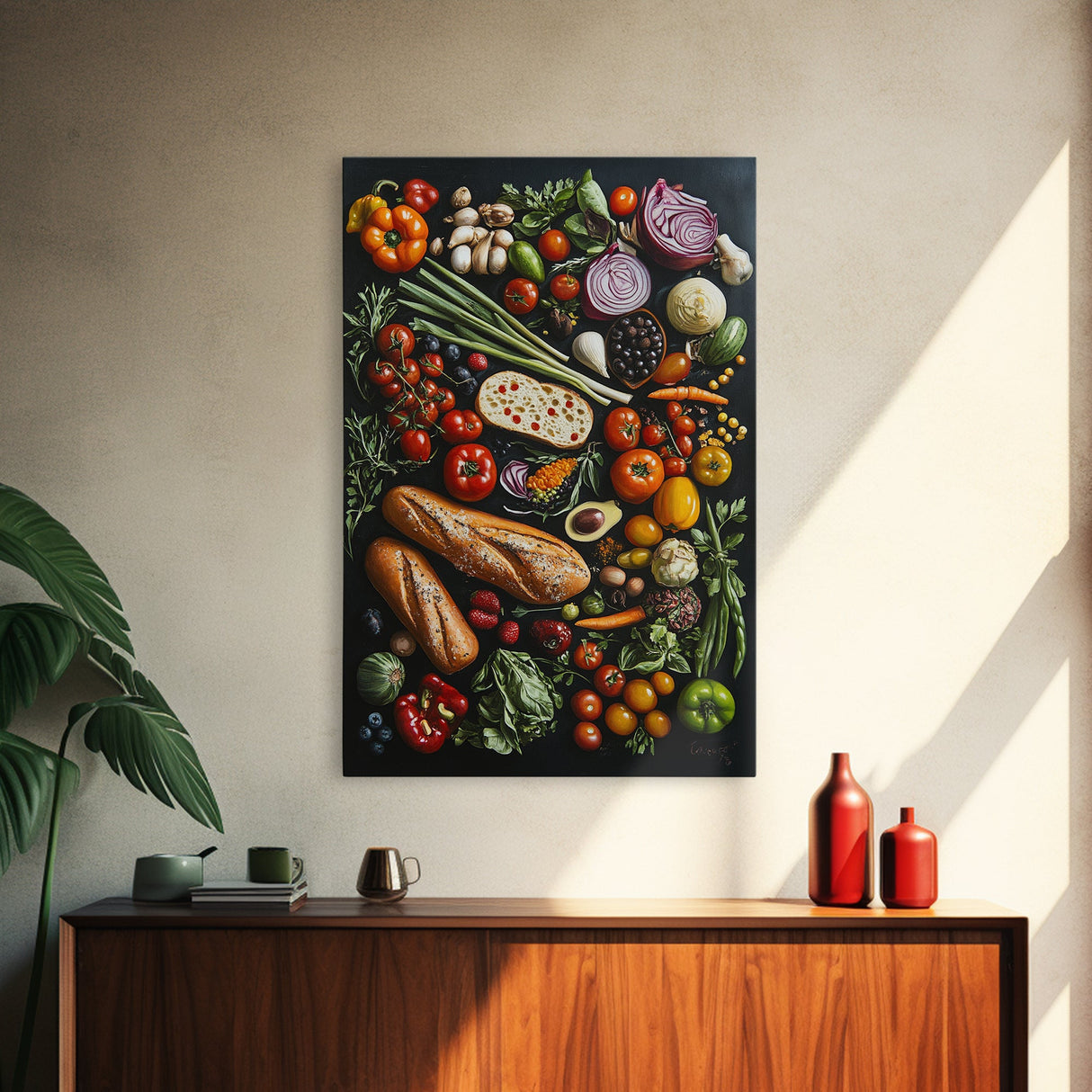 Retro Food Wall Art Canvas Print, Kitchen Decor, Kitchen Painting, Dining Room Painting, Modern Farmhouse Wall Art