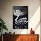 Elegant Gothic Swan Canvas Print | Framed Swan Poster Canvas | Wildlife Decor, animal prints, Swan Painting, Rustic Home Decor, Living Room Art
