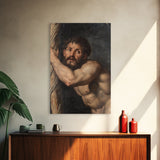 Satyr Painting Print, Framed Canvas Print, Satyr Painting Original, Satyr Artwork, Folk Art, Spooky Decor