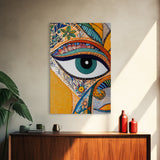 Madhubani Wall Art, Framed Canvas Print, Madhubani Style Decor, Madhubani Painting