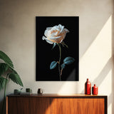Still Life Photograph of a White Rose, Framed Canvas Print, Rose Painting, Rose Decor, Rose Wall Art, Mother's Day Gift Idea, Flower Wall Art