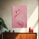 Pink Flamingo Painting Canvas Print, Flamingo Wall Art, Animals home Decor, Preppy Decor, Preppy Dorm Room Art, Preppy Decor, Girl Gift