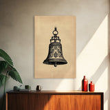 Christmas Bell Painting Print - Wood Framed Wall Art - Christmas Decor - Boho Christmas - Minimalist Christmas
