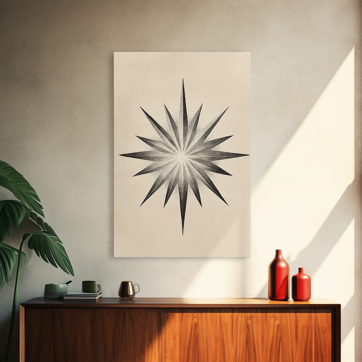 The North Star Canvas Print - Framed Canvas - Minimalist Christmas Art - Boho Christmas Art - Rustic Christmas Art