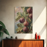 Figs On The Vine Framed Canvas Print - Kitchen Wall Art - Figs Painting