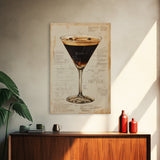 Espresso Martini Wall Art Canvas Print, Cocktail Painting, Cocktail Decor, Bar Decor, Bar Cart Art, Home Bar Wall Art, Kitchen Wall Art