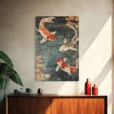 Wabi Sabi Koi Fish Print, Trendy Japanese Decor, Ocean Wall Art, Beach House Decor, Coastal Art Print, Coastal Wall Art, Koi Fish Painting
