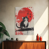 Cute Wabi Sabi Cat, Cat Mini Framed Print, Black Cat Painting, Original Pet Portrait, Wabi Sabi Cat, Gallery Wall, Kitty Art, Cat Gift