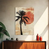Wabi Sabi Palm Tree Painting Print, Watercolor Palm Tree Painting, Nautical Home Decor, Statement Piece, Centerpiece Wall Art