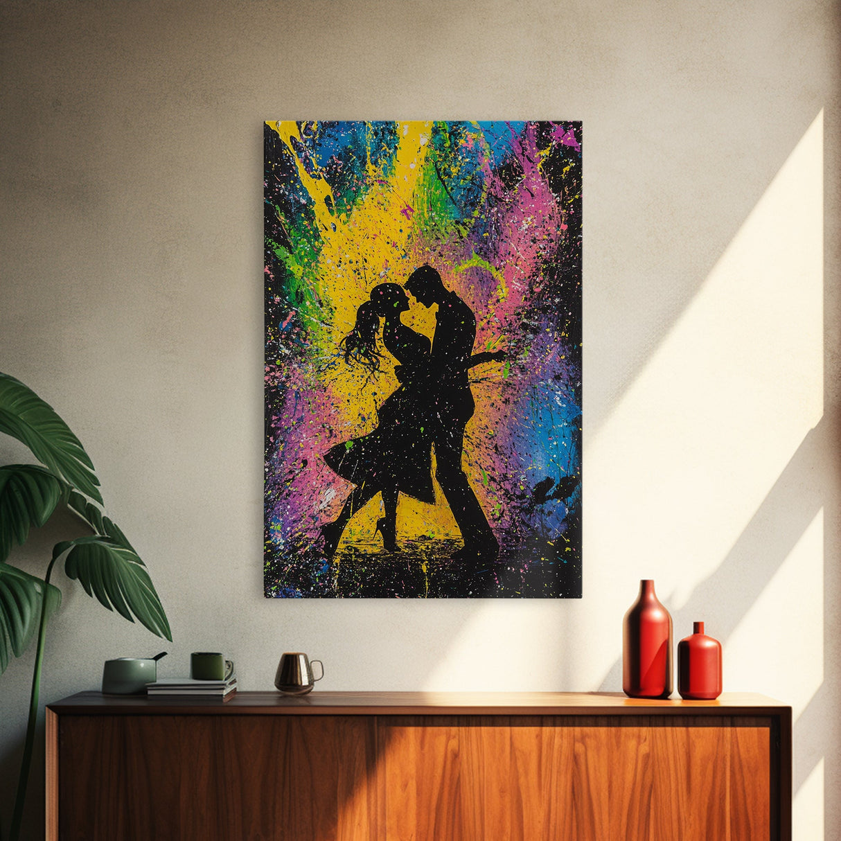 Couple Dancing Painting Canvas Print, Wood Frame Art, Couple Painting, Art For Couples, Wedding Gift, Engagement Gift Idea