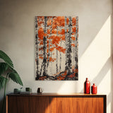 Birch Forest Art Print Autumn Aspen Trees Wall Art Birches Canvas Print Watercolor Landscape Colorado Art Neutral Fall Forest Painting