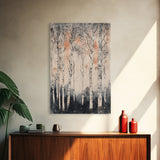 Framed Canvas Print Wall Art Print White Birch Tree Forest Landscape Art Print Minimalist Nature Wall Art Living Room Decor Birch Painting