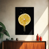 Lemons Oil Painting Print, Vintage Still Life of a Lemon, Antique Fruit Art Print, Still Life Wall Art, Lemon Painting, Framed Canvas Print