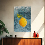 Vintage Lemon Still Life Painting Canvas Print, Framed Art Print Gallery Wall, Lemon Painting, Kitchen Art, Kitchen Food Wall Art