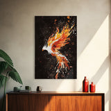 Graffiti Punk Art, Phoenix In Flames, Retribution, Framed Canvas Print, The Phoenix, Framed Wall Art, Original Painting Phoenix