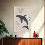 Humpback Whale Canvas Print, Framed Art, Ready To Hang Wall Art, Nautical Wall Art, Ocean Art, Wabi Sabi Art