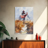 Maine Wall Art, Canvas Print, Ready To Hang Wall Art With Wood Frame, Maine Watercolor Painting, Nautical Home Decor