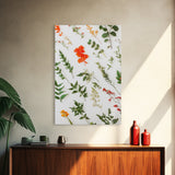 Boho Floral Botanical Wall Art Canvas Print, Minimalist Modern Farmhouse Home Decor, Living Room Wall Art, Bedroom Decor, Flower Print