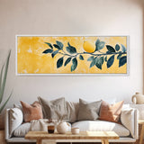 The Lemon Tree Framed Canvas Print, Horizontal Panoramic Wall Art, Kitchen Decor, Gift For Her, Lemon Tree Painting Wall Art