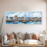 Nantucket Massachusetts Wall Art Framed Canvas Print, Nantucket Painting, Nantucket Nautical Decor, Nautical Landscape Painting