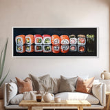 Panoramic Extra Wide Kitchen Wall Art, Sushi Painting Tuna Roll Painting, Modern Art for Kitchen, Kitchen Painting, Dining Room Decor