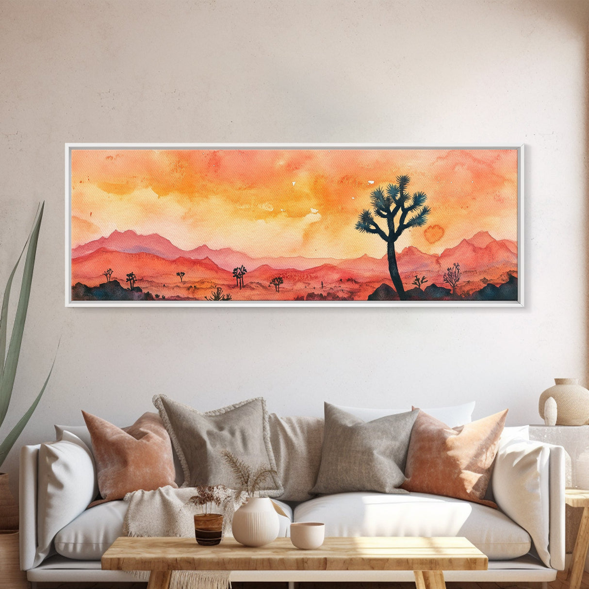 California Desert at Sunset, Death Valley Wall Art, Joshua Tree California Home Decor, California Art, Panoramic Extra Wide Art