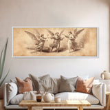 Guardian Angel Painting Print, Angelic Wall Art, Angel Painting, Guardian Angels Print, Original Panoramic Angel Painting, Angel Sketch